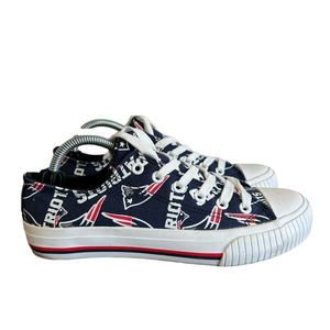 FOCO New England Patriots Low Top Repeat Women's Canvas Sneakers Size 7 #2528